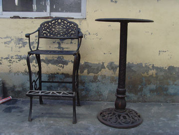 الكلاسيكية الحديد الزهر الجدول والكراسي الأسود للديكور المنزل